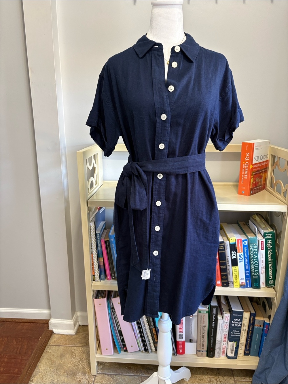 J. Crew Factory Linen Blend Shirt Dress